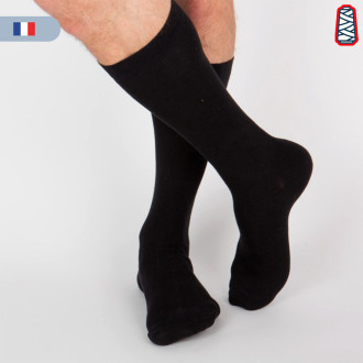 chaussettes noires brodées