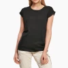 tshirt manches retroussées noir