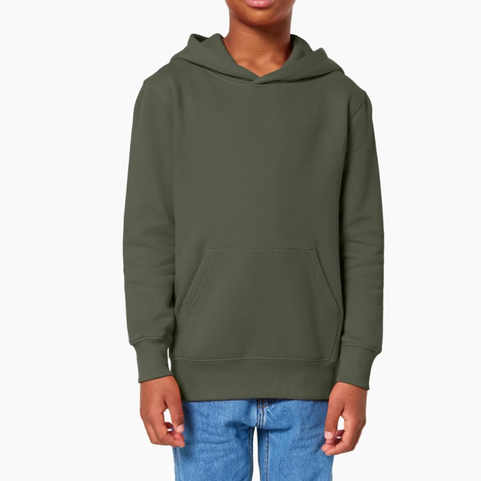 Sweat Capuche Premium Bio Enfant Imprimé Khaki