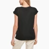 tshirt manches retroussées noir