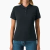 polo femme noir brodé