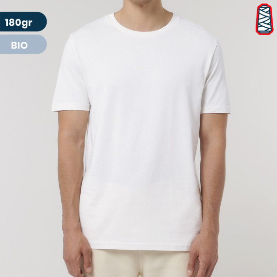 tee shirt coton bio blanc brodé