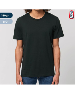 tee shirt coton bio noir brodé